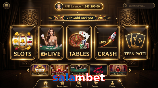 Main screen of Salambet casino page for PK players