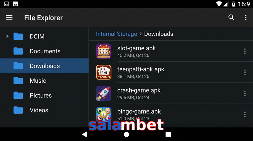 Main screen of Salambet gameapk page for PK players